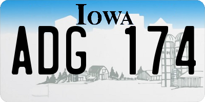 IA license plate ADG174