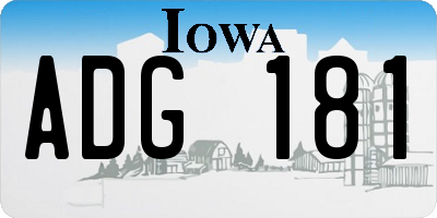 IA license plate ADG181