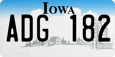 IA license plate ADG182