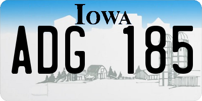 IA license plate ADG185