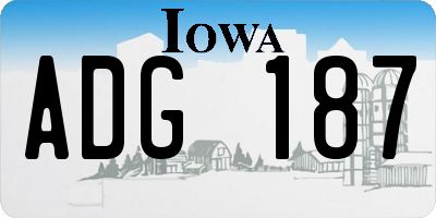 IA license plate ADG187