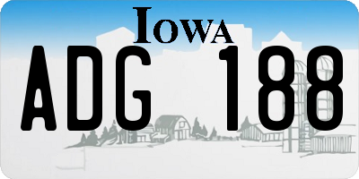 IA license plate ADG188