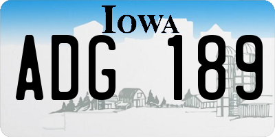 IA license plate ADG189