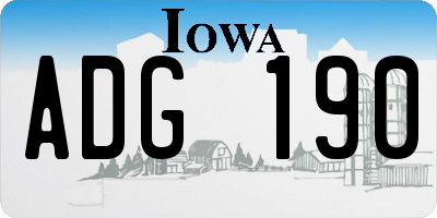 IA license plate ADG190