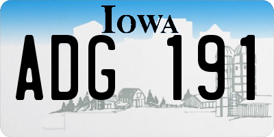 IA license plate ADG191