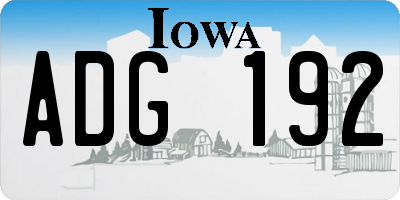 IA license plate ADG192