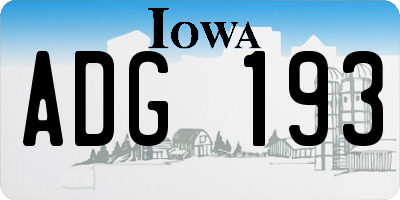 IA license plate ADG193