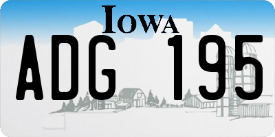 IA license plate ADG195