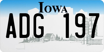 IA license plate ADG197