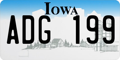 IA license plate ADG199