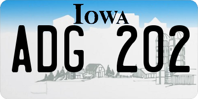 IA license plate ADG202