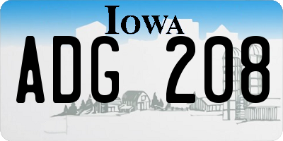 IA license plate ADG208