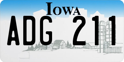 IA license plate ADG211