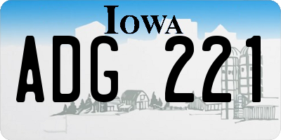 IA license plate ADG221