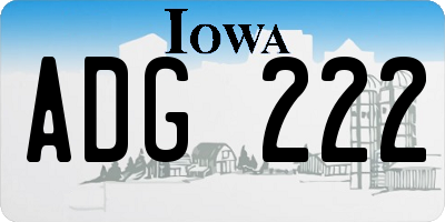 IA license plate ADG222