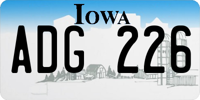 IA license plate ADG226