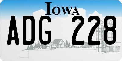 IA license plate ADG228