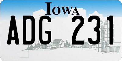 IA license plate ADG231