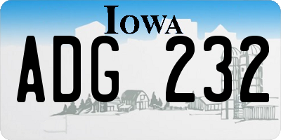 IA license plate ADG232