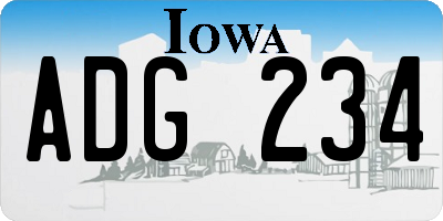 IA license plate ADG234