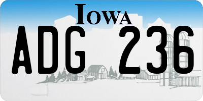 IA license plate ADG236