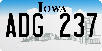 IA license plate ADG237