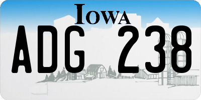 IA license plate ADG238