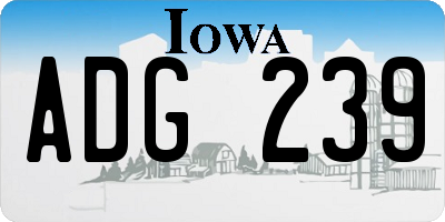 IA license plate ADG239