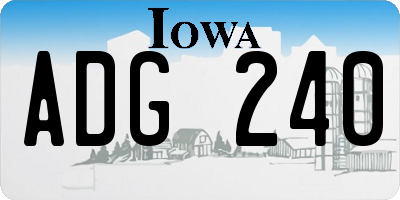 IA license plate ADG240