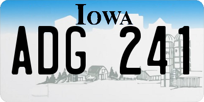IA license plate ADG241