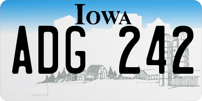 IA license plate ADG242