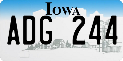 IA license plate ADG244