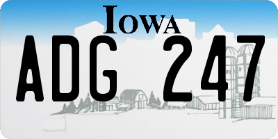 IA license plate ADG247