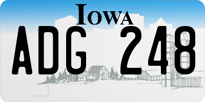 IA license plate ADG248