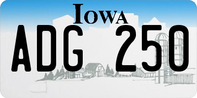 IA license plate ADG250