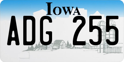 IA license plate ADG255