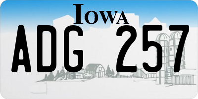 IA license plate ADG257