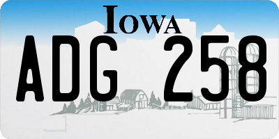 IA license plate ADG258