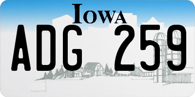 IA license plate ADG259