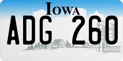 IA license plate ADG260