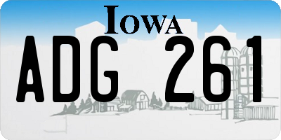 IA license plate ADG261