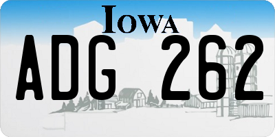 IA license plate ADG262