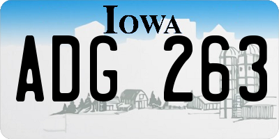 IA license plate ADG263