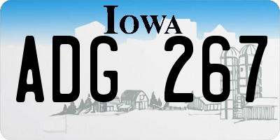 IA license plate ADG267