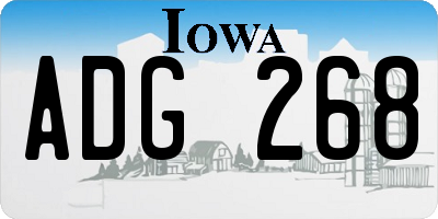 IA license plate ADG268