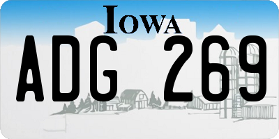 IA license plate ADG269