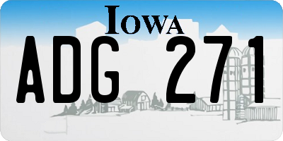 IA license plate ADG271