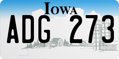 IA license plate ADG273