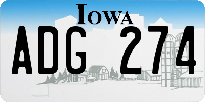 IA license plate ADG274