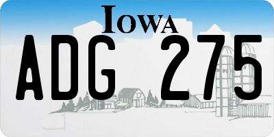 IA license plate ADG275